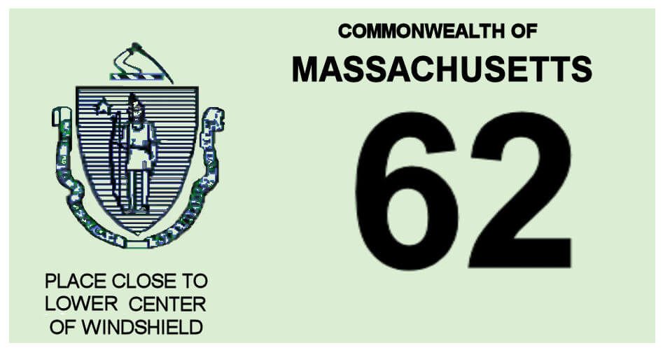 (image for) 1962 Massacusetts REGISTRATION Sticker